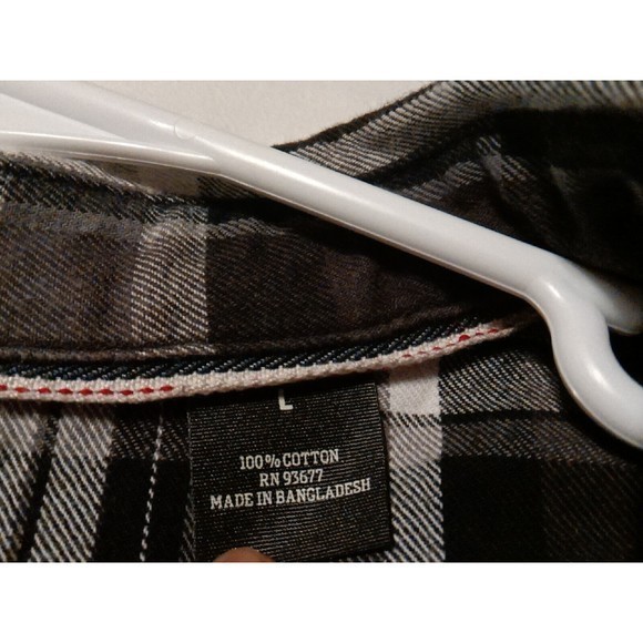 Arizona Jeans‎ Men's Black/White plaid shirt Size L - Picture 2 of 3